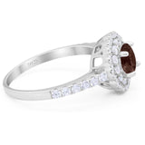 Art Deco Round Natural Stone Floral Ring