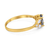 Art Deco Oval Trillium Ring