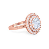 Vintage Style Round Natural Stone Cocktail Ring