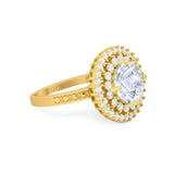 Vintage Style Round Natural Stone Cocktail Ring