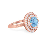 Vintage Style Round Natural Stone Cocktail Ring