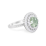 Vintage Style Round Natural Stone Cocktail Ring