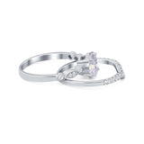 Two Piece Oval Solitaire Ring 