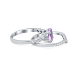 Two Piece Oval Solitaire Ring 