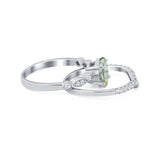 Two Piece Oval Solitaire Ring 