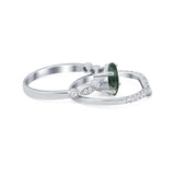 Two Piece Oval Solitaire Ring 