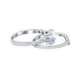 Two Piece Oval Solitaire Ring 