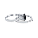 Two Piece Oval Solitaire Ring 