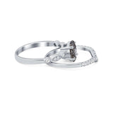 Two Piece Oval Solitaire Ring 