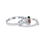 Two Piece Oval Solitaire Ring 