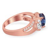 Art Deco Oval Natural Stone Trio Ring