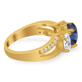 Art Deco Oval Natural Stone Trio Ring