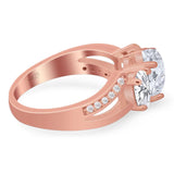 Art Deco Oval Natural Stone Trio Ring