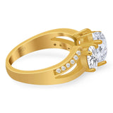 Art Deco Oval Natural Stone Trio Ring