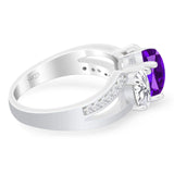 Art Deco Oval Natural Stone Trio Ring