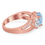 Art Deco Oval Natural Stone Trio Ring