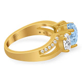 Art Deco Oval Natural Stone Trio Ring