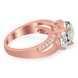 Art Deco Oval Natural Stone Trio Ring