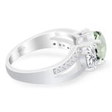 Art Deco Oval Natural Stone Trio Ring