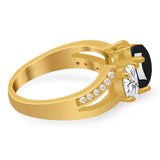 Art Deco Oval Natural Stone Trio Ring