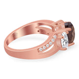 Art Deco Oval Natural Stone Trio Ring