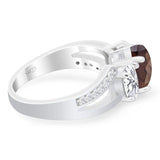 Art Deco Oval Natural Stone Trio Ring