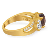 Art Deco Oval Natural Stone Trio Ring