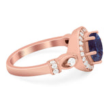 Art Deco Round Natural Stone Wedding Ring