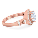 Art Deco Round Natural Stone Wedding Ring