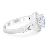 Art Deco Round Natural Stone Wedding Ring