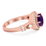 Art Deco Round Natural Stone Wedding Ring