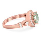 Art Deco Round Natural Stone Wedding Ring