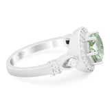 Art Deco Round Natural Stone Wedding Ring