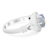 Art Deco Round Natural Stone Wedding Ring