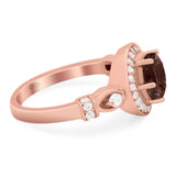 Art Deco Round Natural Stone Wedding Ring