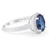 Art Deco Oval Natural Stone Wedding Ring