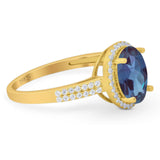 Art Deco Oval Natural Stone Wedding Ring