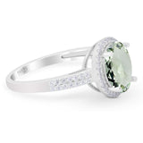 Art Deco Oval Natural Stone Wedding Ring