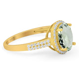 Art Deco Oval Natural Stone Wedding Ring