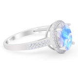 Art Deco Oval Natural Stone Wedding Ring