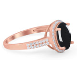 Art Deco Oval Natural Stone Wedding Ring