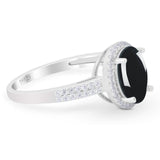 Art Deco Oval Natural Stone Wedding Ring