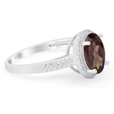 Art Deco Oval Natural Stone Wedding Ring