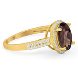 Art Deco Oval Natural Stone Wedding Ring