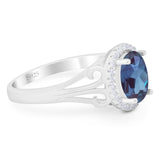 Art Deco Oval Natural Stone Filigree Ring