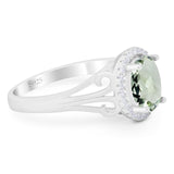 Art Deco Oval Natural Stone Filigree Ring