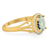 Art Deco Oval Natural Stone Filigree Ring