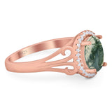 Art Deco Oval Natural Stone Filigree Ring