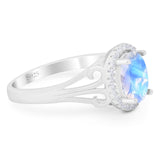 Art Deco Oval Natural Stone Filigree Ring