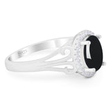 Art Deco Oval Natural Stone Filigree Ring